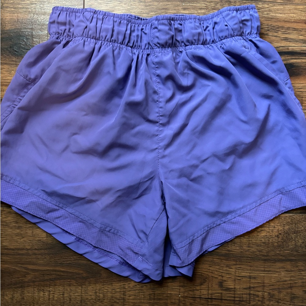 Purple running shorts